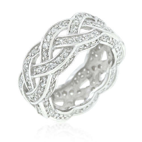 1.6ctw Cubic Zirconia Wedding Band in 925 Sterling Silver- Size 10