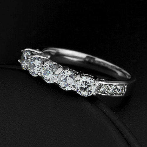 1.37ctw Cubic Zirconia Stainless Steel Wedding Band- Size 6-8