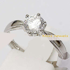 0.50ct CZ Solitaire Ring- Size O/ U