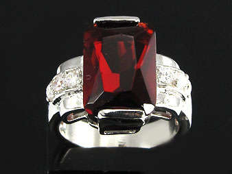 **New Listing**Passionate Red**Simulated red ruby and diamond dress ring*Size 9