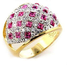 **MASTERPIECE PERFECTION**:Pink Premium Austrian Crystal Ring