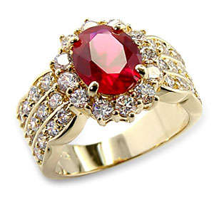 **Just Arrived**Gorgeous simulated ruby and diamond engagement ring
