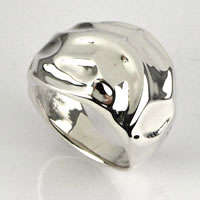 **SOLID STERLING SILVER**Stunning 16mm Hammered Effect Broad Dress Ring