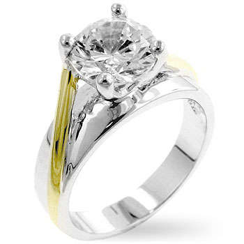 **{2ct}**Absolutely gorgeous**Solitaire engagement ring with two tone band**