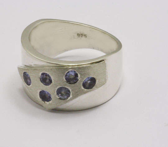 **CD DESIGNER JEWELRY 925 Sterling Silver, Natural Tanzanite Ring- Size N