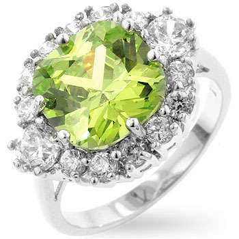 **Valentine's Bliss**Impressive**5ct apple green cz dress ring