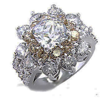 **2.25ct Ascher cut Simulated topaz and diamond engagement ring**