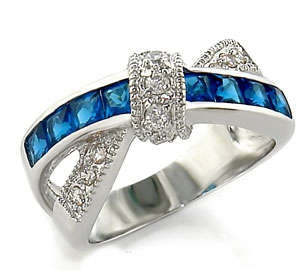 ** 1ct Sapphire Flair cross-over dress ring**Size 9