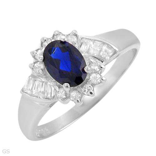 **STERLING SILVER**2.72 ctw Sapphire Engagement Ring**Size 8
