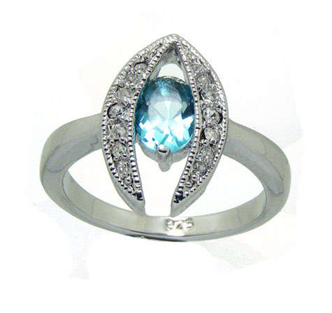**R450**SIZE 7**NEW STOCK JUST ARRIVED**STERLING SILVER**AUTHENTIC AQUAMARINE DRESS RING
