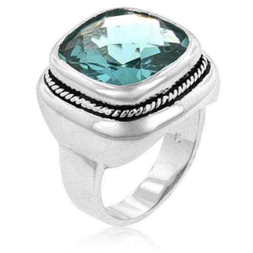**GORGEOUS***8ct Modern Aqua CZ Dress ring***Size 5,10**