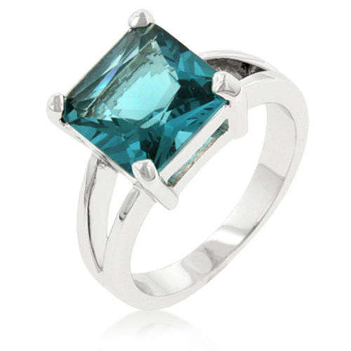 **Stunning**4ct Aqua cz dress ring**