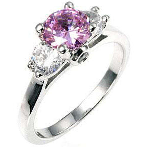 ***SPARKLING***Mini Lavender Triplet Ring***Size 6 - 8**