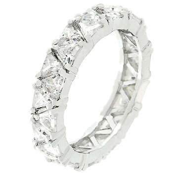***SPARKLING**Trillion cut  Eternity Band Anniversary Ring***Size 7