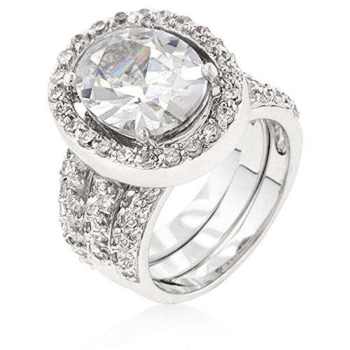 ***GORGEOUS***3.5ct Oval cut Tripset Wedding Ring***