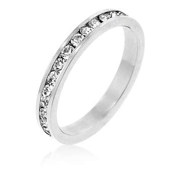 ***STYLISH***Clear Round cut cz Eternity band***Size 7-10**