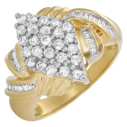 10K Two Tone Gold Diamond Ring Size 4.5