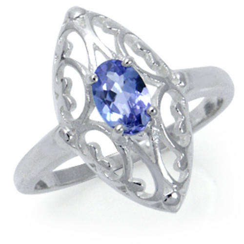 Natural Tanzanite 925 Sterling Silver**Filigree Ring
