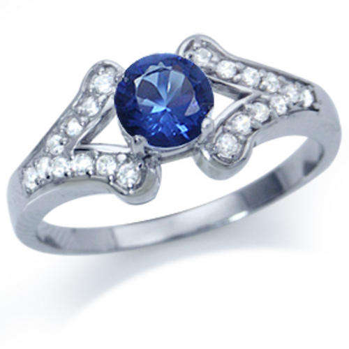 Tanzanite Blue Cubic Zirconia Dress Ring in 925 Sterling Silver- Size 9