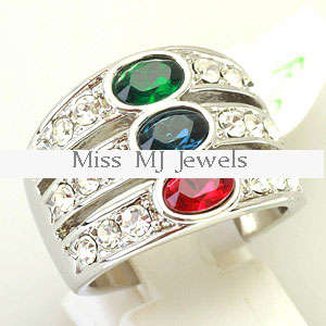**Gorgeous Multi-Gemstone Dress Ring**A Stunner**