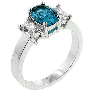 ***GORGEOUS***Petite Oval Cut Blue Topaz cz Engagement Ring***Size 7**