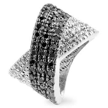 **MAKE A STATEMENT***Stunning black and white cross-over ring**Sizes 5/9**
