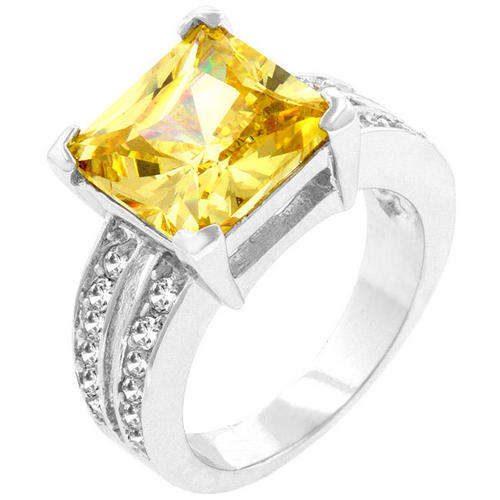 **SHIMMERING**3.50ctw striking yellow cz dress ring**Size 6 - 10