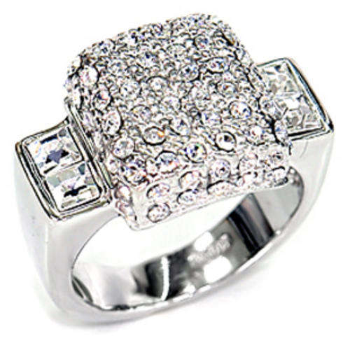 Crystal Cluster Ring in Silver Size 8