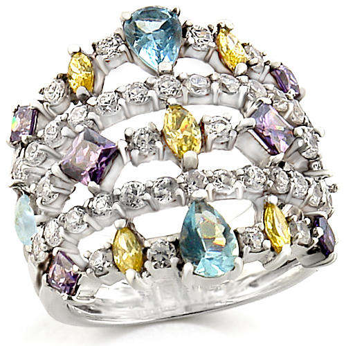 **STUNNING**925 Sterling Silver**Beautiful Topaz Swarovski Crystal Ring**Size 9**