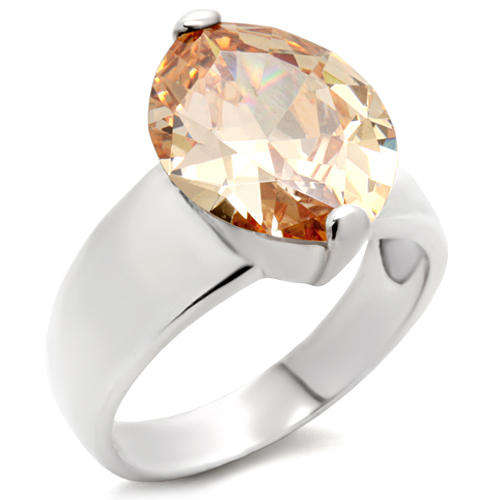 **STUNNING**5ct Champagne cz Sterling silver Engagement Ring**Size 7***