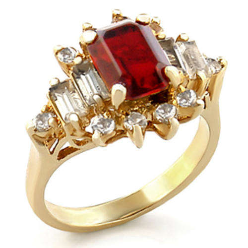 **Beautiful simulated ruby and diamond dress ring**Size 8-10***