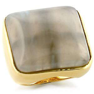 ***STUNNING***Square Light Gray Agate Gold Tone Dress Ring**Size 5/6/9/10**