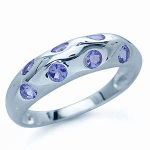 **{R8000.00}**925 Sterling Silver Ring**1.20ctW Natural Tanzanite Wedding Band**Size 8