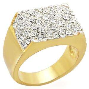 ***NEW SUMMER ARRIVAL**STYLISH** Men's Gold Plated Austrian Crystal Ring***Sizes 9/11/12***
