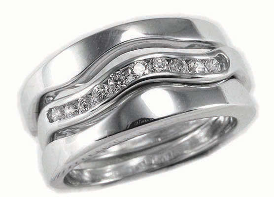 ***NEW NEW NEW***925 Sterling Silver***ABSOLUTELY GORGEOUS 3 PIECE WEDDING SET***Size 8-10**