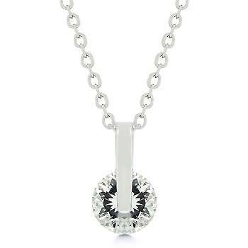 Elegance Round Clear CZ Pendant and Necklace