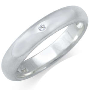**NEW ARRIVAL**CLASSY 925 Sterling Silver** 0.02ct Natural Diamond Wedding Band**