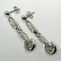 925 Sterling Silver CZ Drop Dangle Earrings