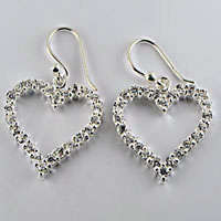 **925 Sterling Silver** GORGEOUS Heart Shaped Earrings with CZs***