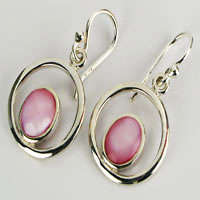 ***925 STERLING SILVER***Stylish & Feminine**Pink Mother of Pearl Earrings
