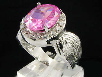 **LOVELY PINK DELIGHT**Broad Band Simulated Pink Sapphire Dress Ring**Size 9/10/11**