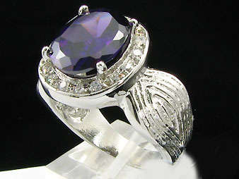 **SPOIL YOURSELF****Broad Band Simulated Purple Amethyst Dress Ring**Size 8-12**