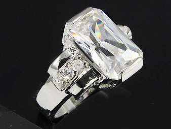 **WHITE DREAMS**Simulated Diamond & Fine White Topaz Dress Ring***Size 9**