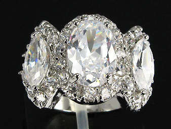 **FROST YOURSELF**GORGEOUS Simulated Diamond & White Topaz Dress Ring** Size 6**