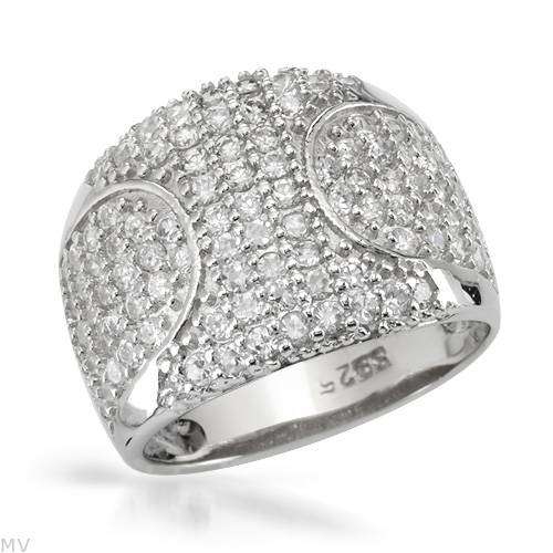 **NEW**925 Sterling Silver**3.25ctw Gorgeous CZ Dress Ring**Size 6**