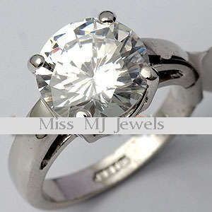 **SPEECHLESS**Flawless Brilliant White 4.5ct CZ Solitaire Engagement Ring**