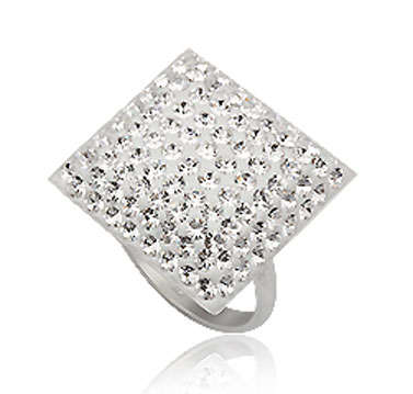 **SPARKLING STUNNING**925 STERLING SILVER**Swarovski Crystal Dress Ring**Size 9**