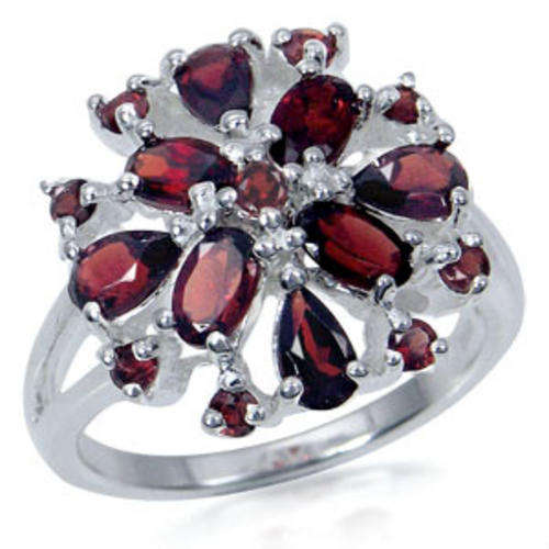 2.2ct Natural Red Garnet Ring in 925 Sterling Silver - Size 9