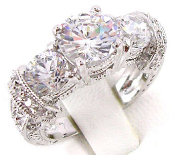 Simulated Diamond Costume Dress Ring**Size 10**