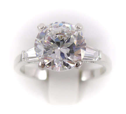 2.5 CARAT FLAWLESS ROUND SIMULATED DIAMOND RING - SIZE 10